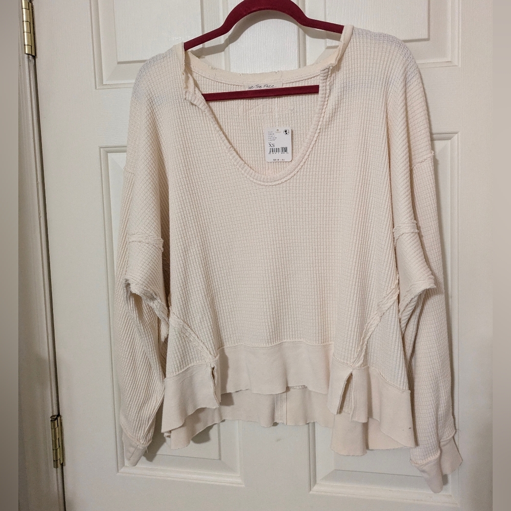 NWT Free People We The Free Buttercup Thermal In Ivory, Size XS 🌙 - Picture 5 of 10